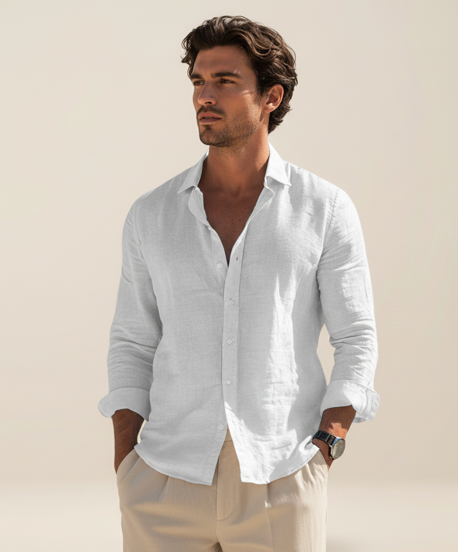 Looksmaxxing Taormina linen shirt, alternate product view