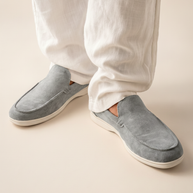 Looksmaxxing Everyday suede loafers in fog blue, product photo