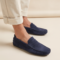 Looksmaxxing Portofino driver loafers in blue, product photo
