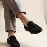 Looksmaxxing Verona premium suede loafers in black, product photo