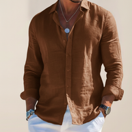 Looksmaxxing Taormina linen shirt in cocoa, product photo