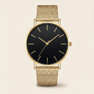 Looksmaxxing Milano mesh watch in gold / black, product photo
