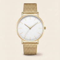 Looksmaxxing Milano mesh watch in gold / white, product photo