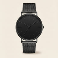 Looksmaxxing Milano mesh watch in black / black — index, product photo