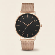 Looksmaxxing Milano mesh watch in rose gold / black, product photo