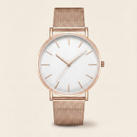 Looksmaxxing Milano mesh watch in rose gold / white, product photo