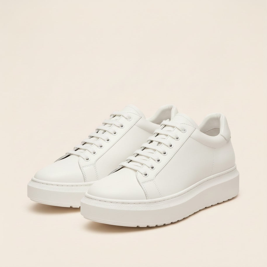Looksmaxxing Cefalu platform trainers, three-quarter view