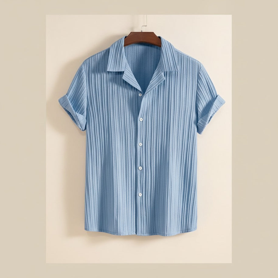 Short-sleeve shirt from the Looksmaxxing Coastal Light Blue 4-piece outfit set
