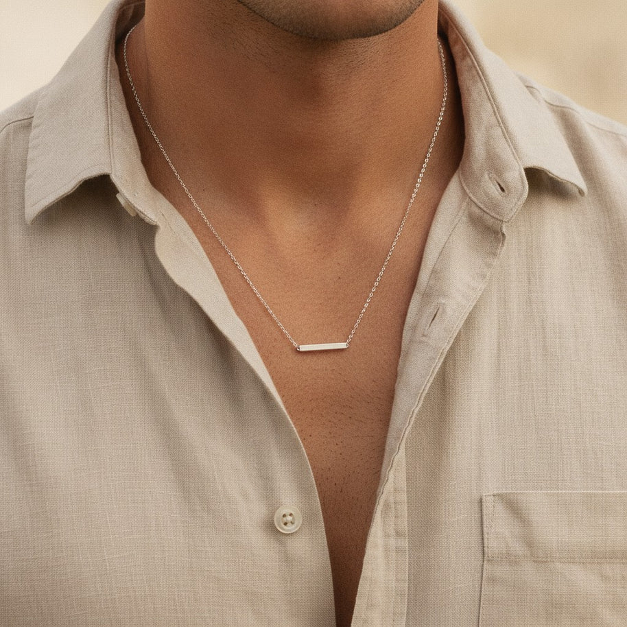 Looksmaxxing Hvar pendant necklace worn on model
