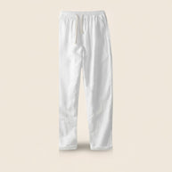 Navy four-piece set, linen trousers