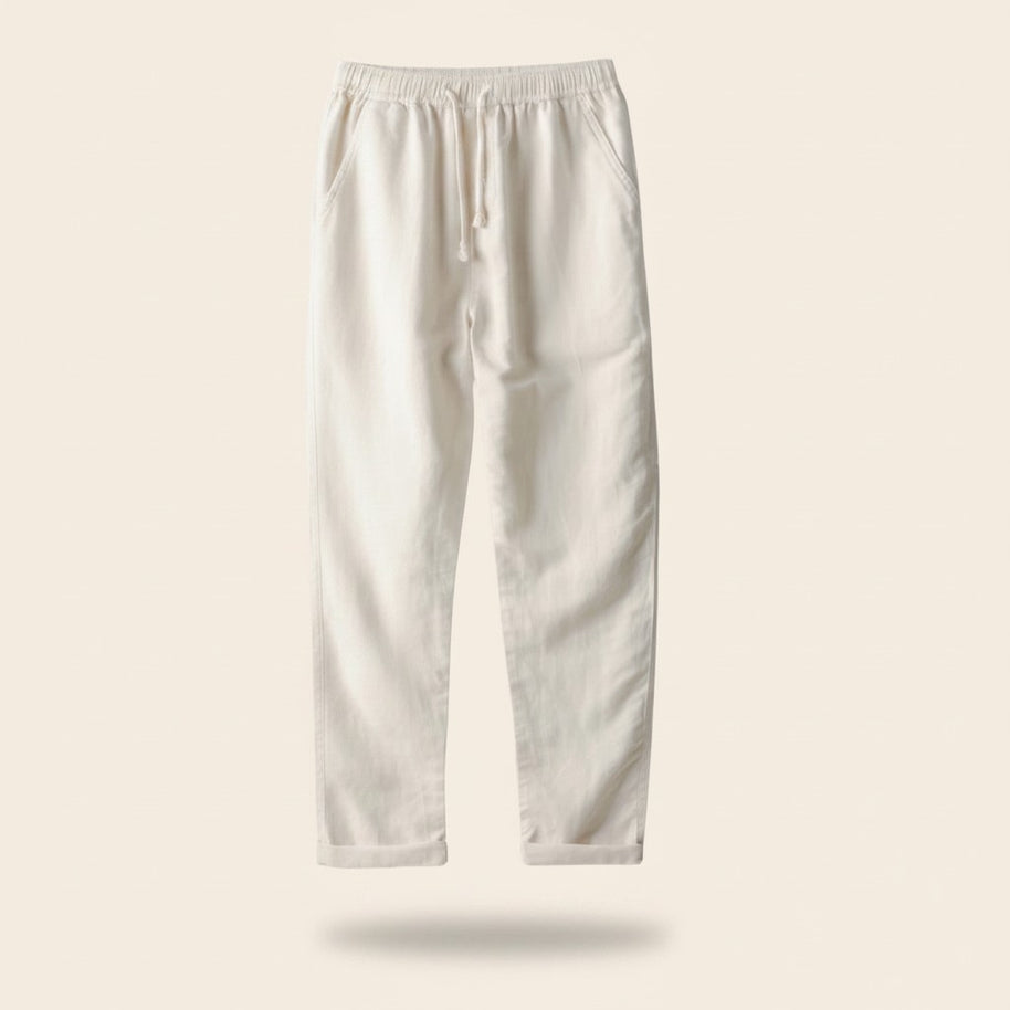 Chestnut four-piece set, linen trousers