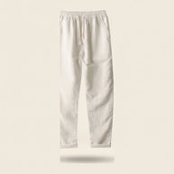 Olive four-piece set, linen trousers