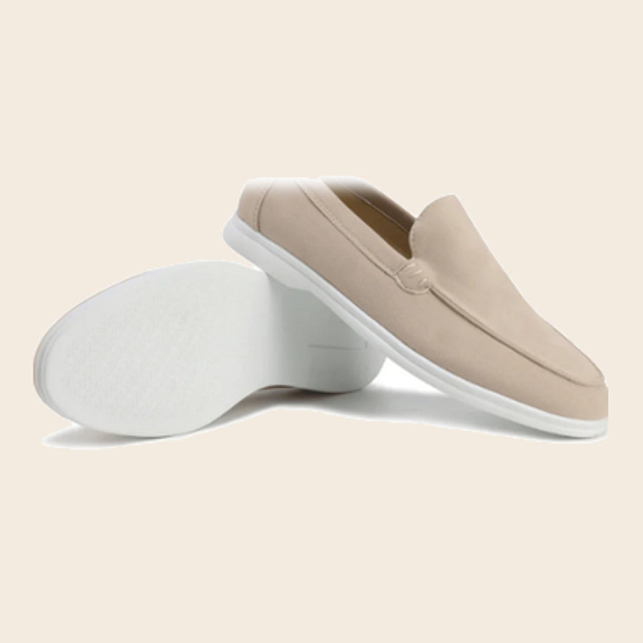 Sandstone four-piece set, suede loafers
