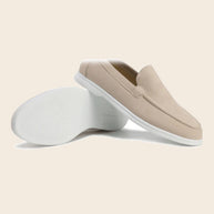 Sandstone four-piece set, suede loafers
