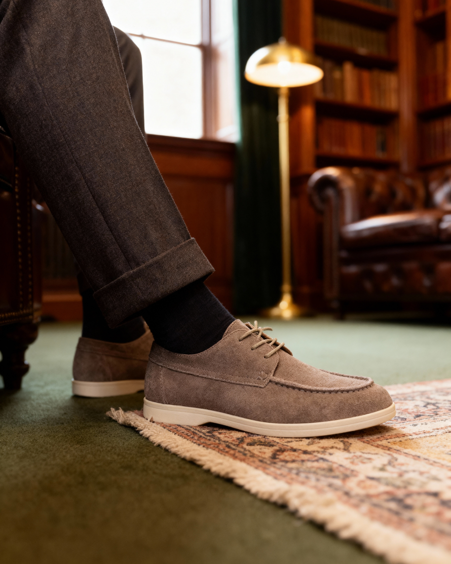 Looksmaxxing Knightsbridge suede lace shoes, alternate product view