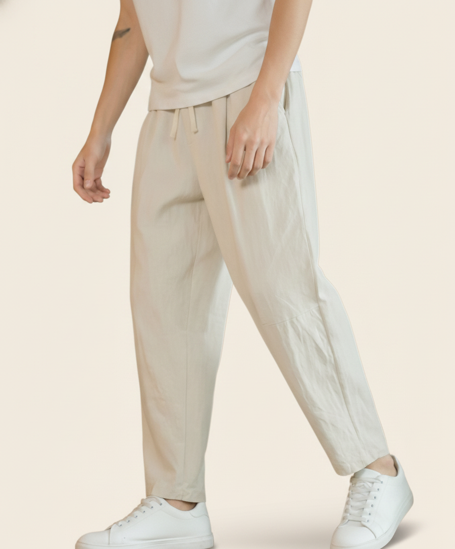 Looksmaxxing Cancun cotton trousers, front product photo