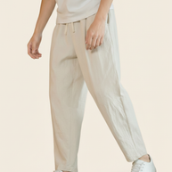 Looksmaxxing Cancun cotton trousers, front product photo