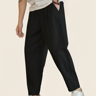 Looksmaxxing Cancun cotton trousers in black, product photo