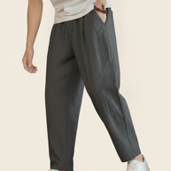 Looksmaxxing Cancun cotton trousers in dark grey, product photo