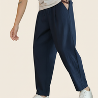 Looksmaxxing Cancun cotton trousers in marine, product photo