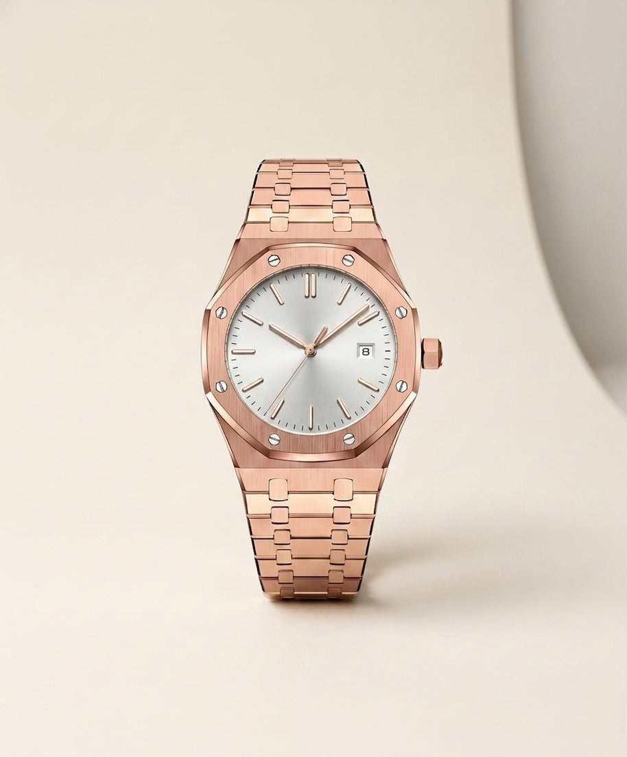 Looksmaxxing Pladen steel watch in silver, product photo