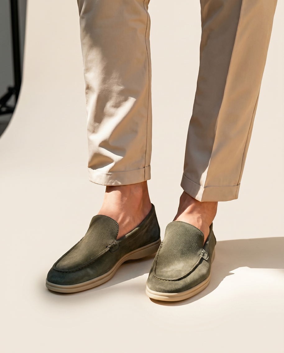 Looksmaxxing Premium suede loafers, front product photo