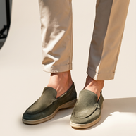 Looksmaxxing Premium suede loafers, front product photo