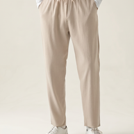 Looksmaxxing Zanzibar linen trousers, front product photo
