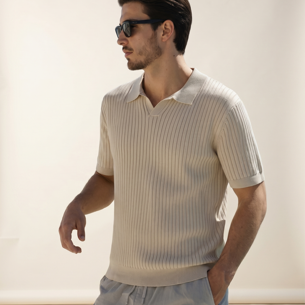 Looksmaxxing Premium Ribbed Polo | Amalfi