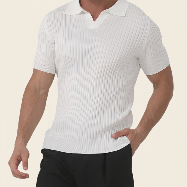Looksmaxxing Ribbed Cotton Polo | Florence