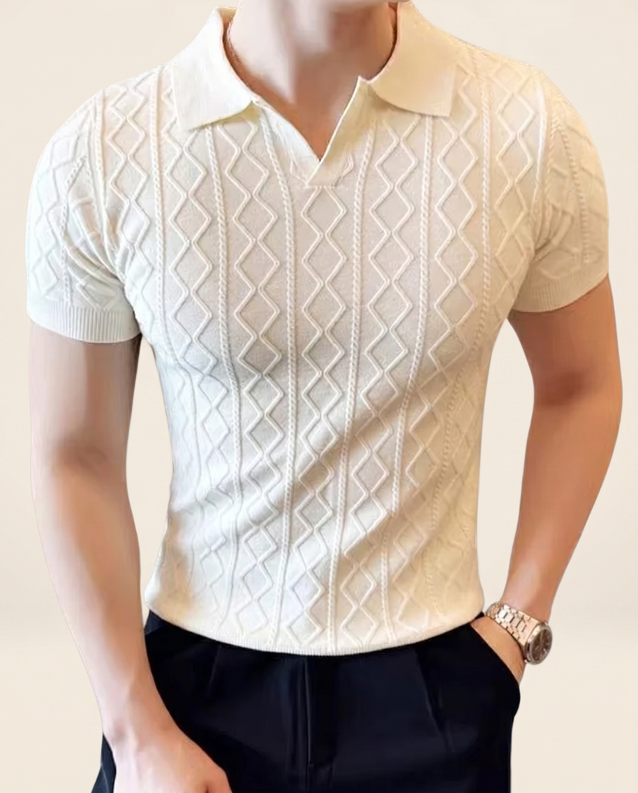 Looksmaxxing Textured Knit Polo | Savoy