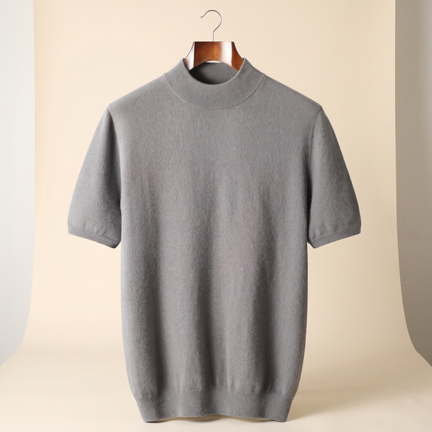 Looksmaxxing Cashmere Mock-Neck Tee