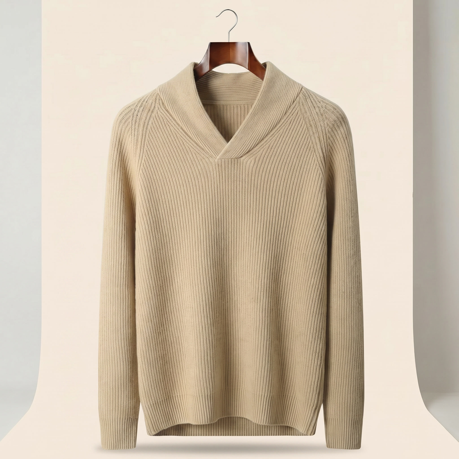 Looksmaxxing Cashmere V-Neck — Sand