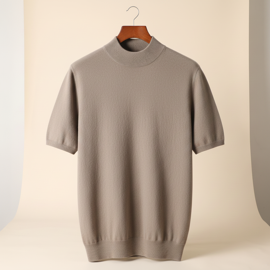 looksmaxxing-cashmere-mock-neck-tee Ashen Truffle