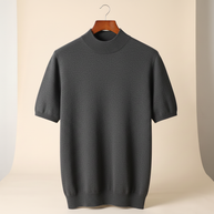 looksmaxxing-cashmere-mock-neck-tee Dark Gray