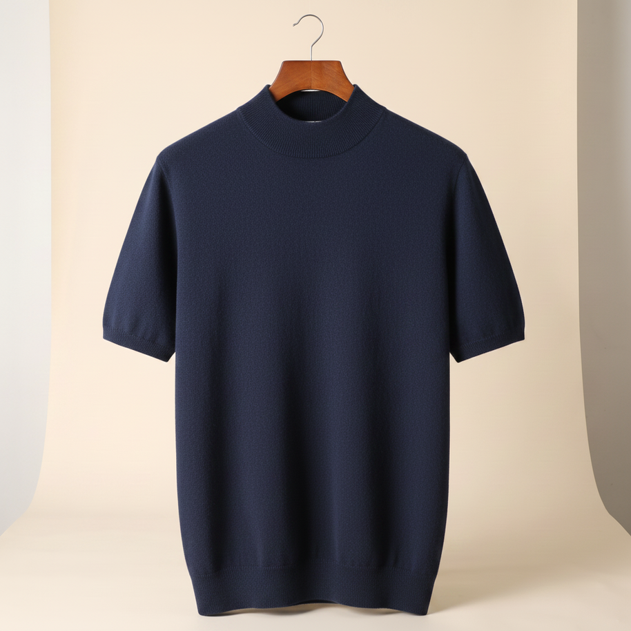 looksmaxxing-cashmere-mock-neck-tee Deep Atlantic