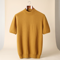 looksmaxxing-cashmere-mock-neck-tee Honey Mustard