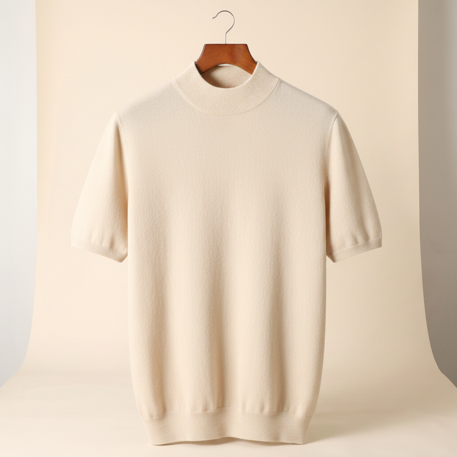 looksmaxxing-cashmere-mock-neck-tee Ivory Mocha