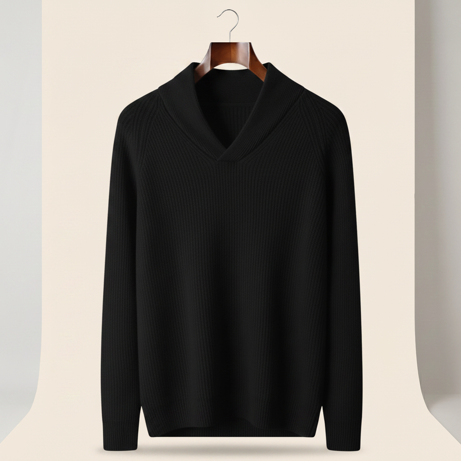 looksmaxxing-cashmere-v-neck Black