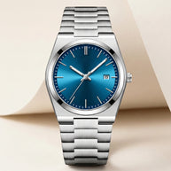 Looksmaxxing Marine day-date watch in blue, product photo