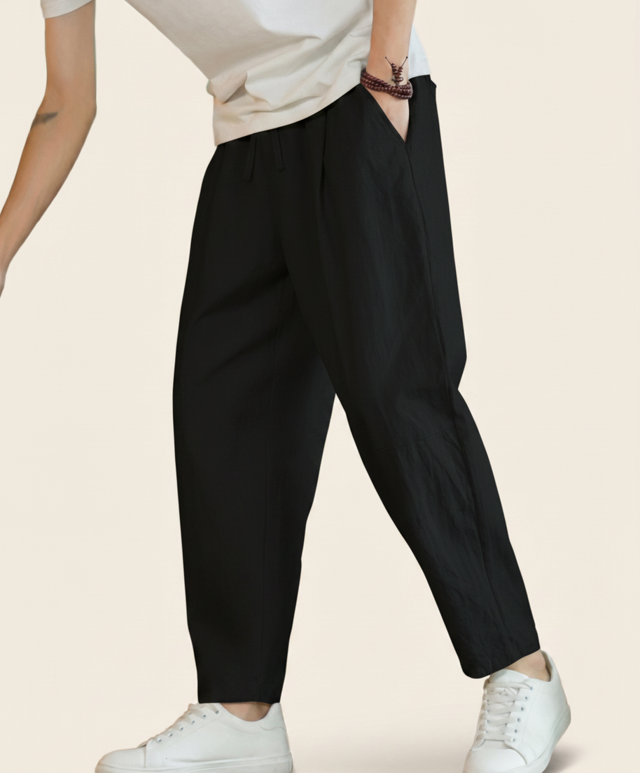 looksmaxxing-cotton-trousers-cancun Black