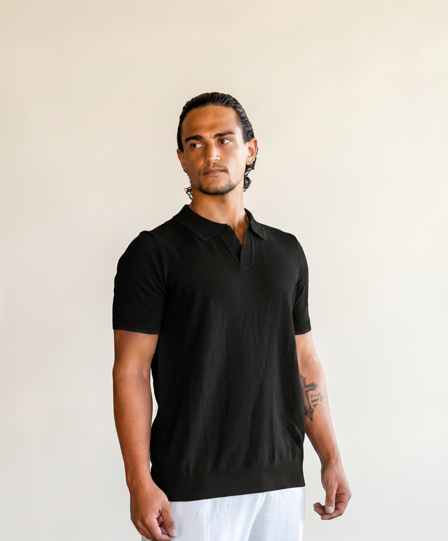 looksmaxxing-edge-polo-monaco Black