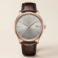 Looksmaxxing Lisbon leather watch, front product photo