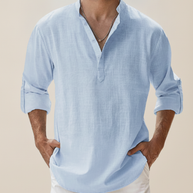 Looksmaxxing Mykonos linen henley, alternate product view