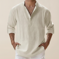 Looksmaxxing Mykonos linen henley, alternate product view