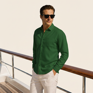 Looksmaxxing 100% linen shirt in green, product photo