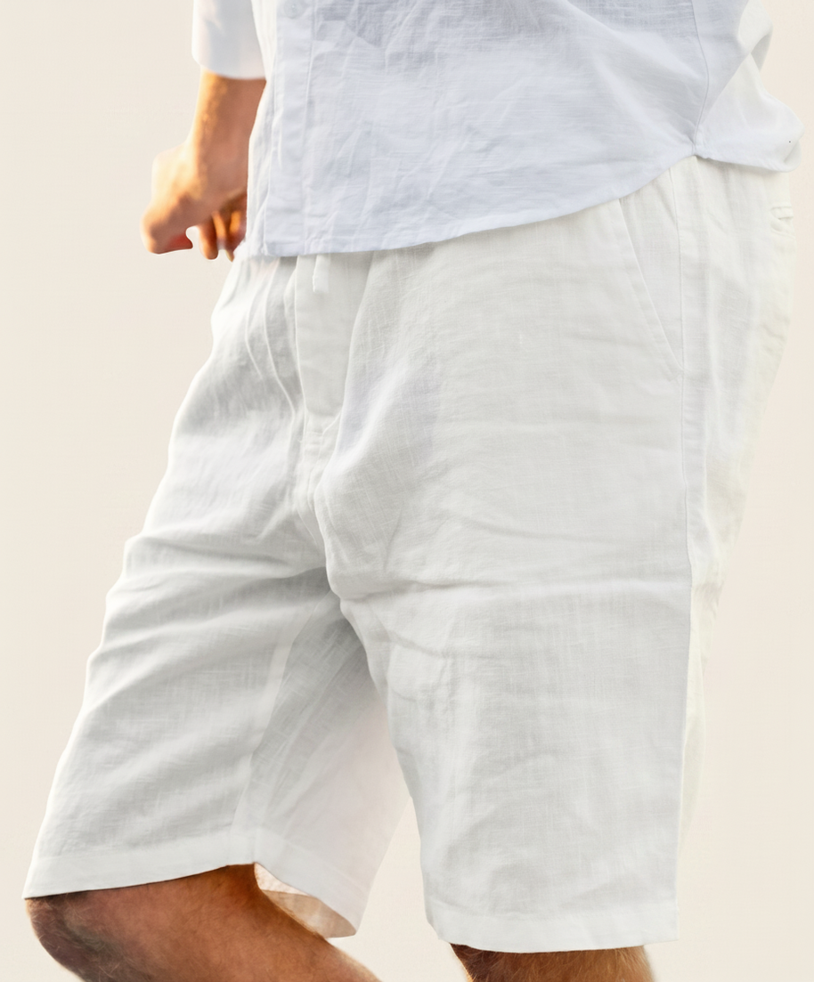 looksmaxxing-linen-shorts-casablanca White