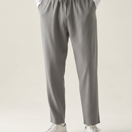 Looksmaxxing Zanzibar linen trousers in grey, product photo