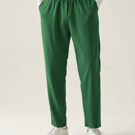Looksmaxxing Zanzibar linen trousers in green, product photo