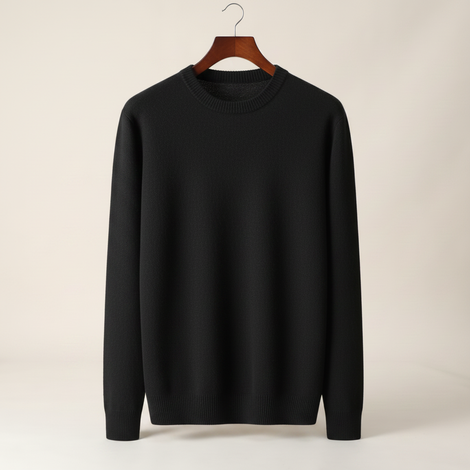 looksmaxxing-merino-crewneck Black